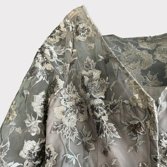 La Femme Long Sleeve Dazzling Tulle Gown #29825 Size 14 - Picture 6 of 8